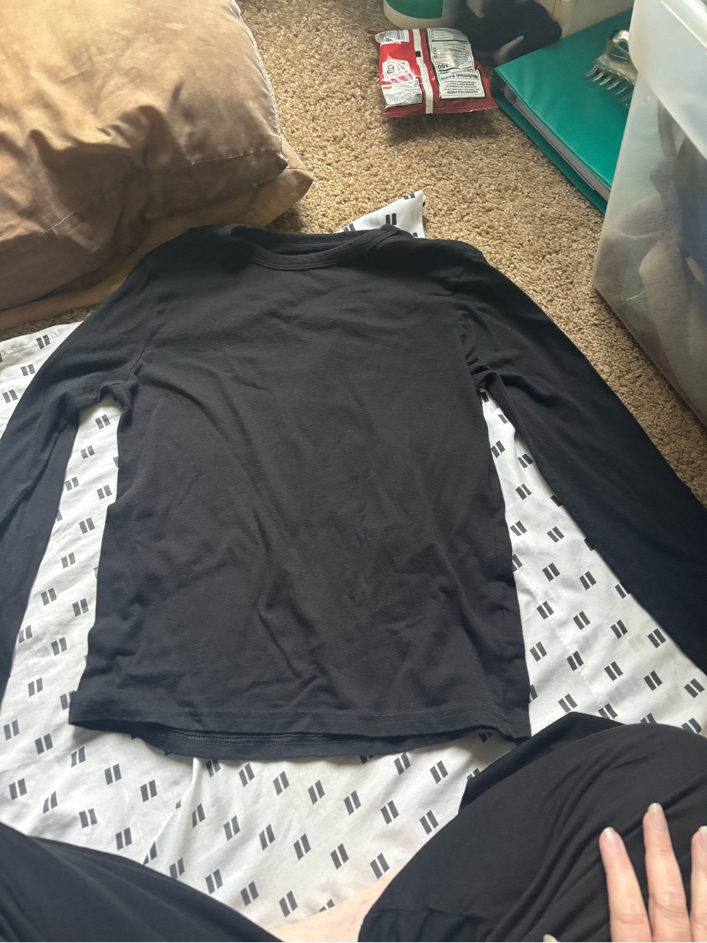 Boys Black Long-Sleeve Crewneck Shirt